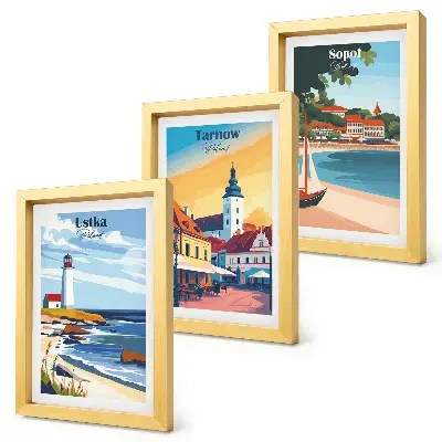 Triptych v ráme pohľady na poľské mestá Ustka, Tarnów a Sopot