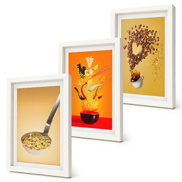 Triptych v ráme motív jedla a nápojov do kuchyne