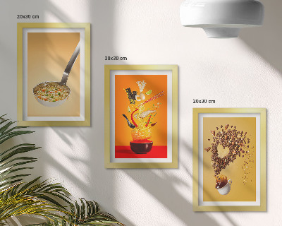 Triptych v ráme Témy jedla a nápojov v kuchyni