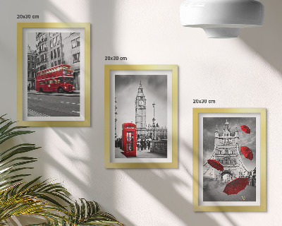 Triptych v ráme Červené akcenty a slávne londýnske budovy