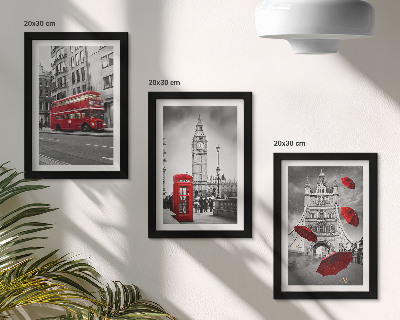 Triptych v ráme Červené akcenty a slávne londýnske budovy