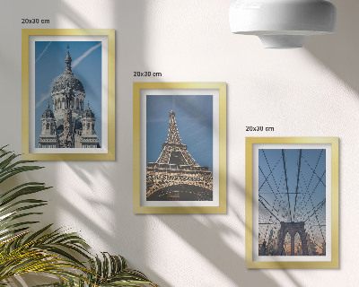Triptych v ráme Pohľady na slávne budovy z rôznych miest sveta