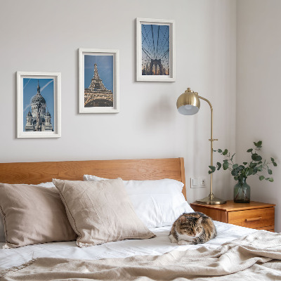 Triptych v ráme Pohľady na slávne budovy z rôznych miest sveta