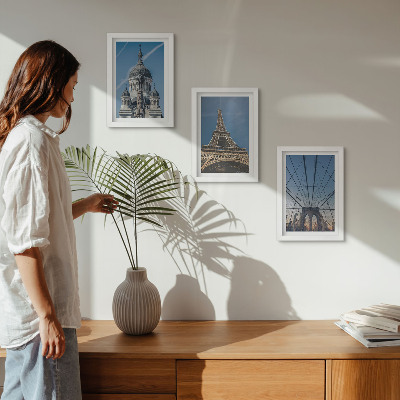 Triptych v ráme Pohľady na slávne budovy z rôznych miest sveta