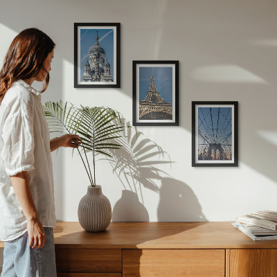 Triptych v ráme Pohľady na slávne budovy z rôznych miest sveta