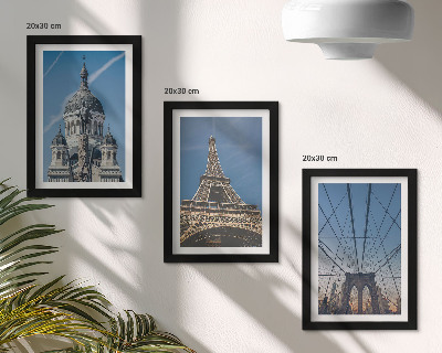 Triptych v ráme Pohľady na slávne budovy z rôznych miest sveta