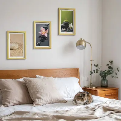 Sada obrazov do obývačky s relaxačnými kamennými motívmi pokoja a zen
