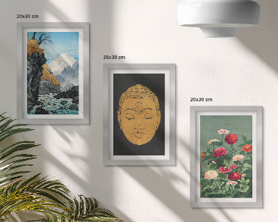 Triptych v ráme Japonská príroda a kultúra v štýle japandi