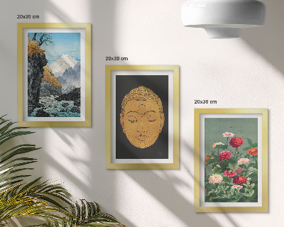 Triptych v ráme Japonská príroda a kultúra v štýle japandi