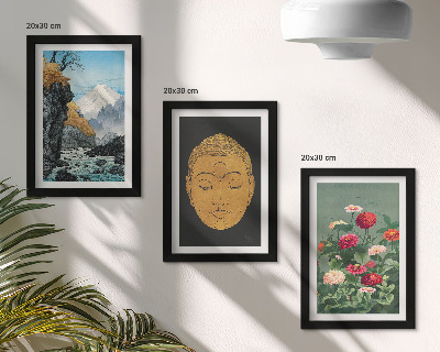Triptych v ráme Japonská príroda a kultúra v štýle japandi