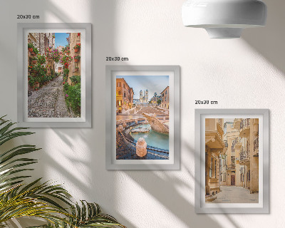 Triptych v ráme Očarujúce uličky a fontány v malebnej architektúre