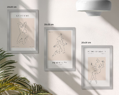 Sada obrazov do obývačky Lineárne siluety žien na minimalistických plagátoch