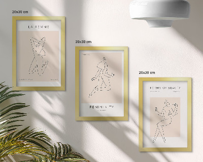 Sada obrazov do obývačky Lineárne siluety žien na minimalistických plagátoch