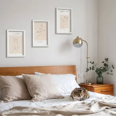 Sada obrazov do obývačky minimalistické plagáty s lineárnymi siluetami žien