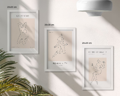 Sada obrazov do obývačky Lineárne siluety žien na minimalistických plagátoch