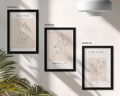 Sada obrazov do obývačky Lineárne siluety žien na minimalistických plagátoch