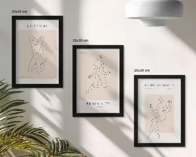 Sada obrazov do obývačky minimalistické plagáty s lineárnymi siluetami žien