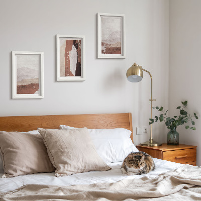 Triptych v ráme Abstraktné vzory v odtieňoch hnedej a béžovej