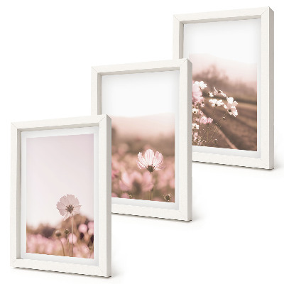 Triptych v ráme Divoké kvety na lúkach v lete, romantické krajiny