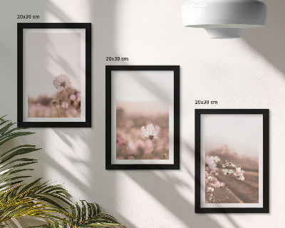 Triptych v ráme Divoké kvety na lúkach v lete, romantické krajiny