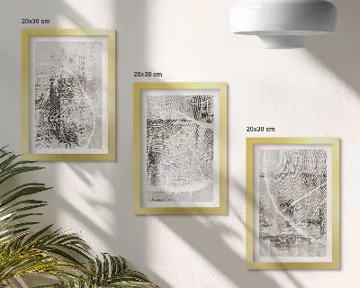 Sada obrazov do obývačky vzor dreva v odtieňoch sivej a bielej