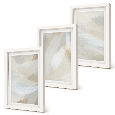 Triptych v ráme Abstraktné svetlé pozadie s jemnými ťahmi štetcom