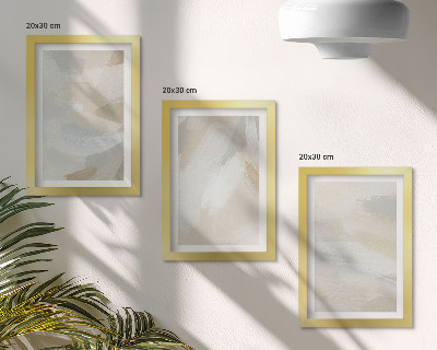 Triptych v ráme Abstraktné svetlé pozadie s jemnými ťahmi štetcom