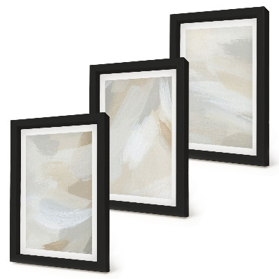 Triptych v ráme Abstraktné svetlé pozadie s jemnými ťahmi štetcom