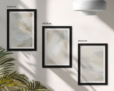 Triptych v ráme Abstraktné svetlé pozadie s jemnými ťahmi štetcom