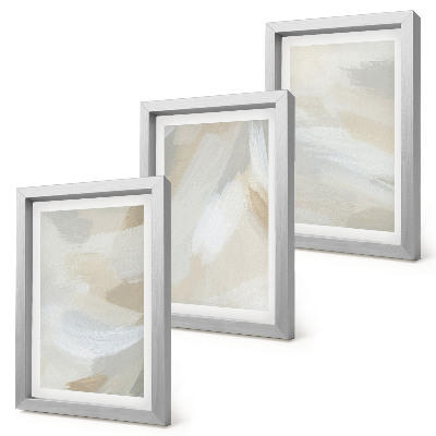 Triptych v ráme Abstraktné svetlé pozadie s jemnými ťahmi štetcom