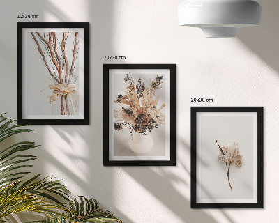 Triptych v ráme Kvety a konáre v minimalistickom prírodnom štýle