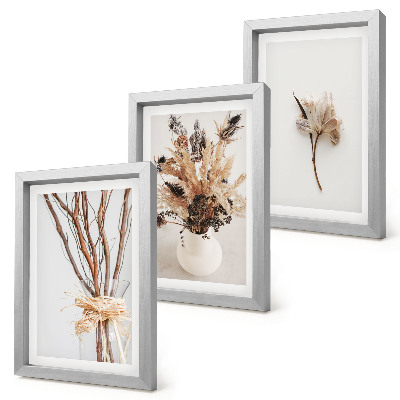 Triptych v ráme Kvety a konáre v minimalistickom prírodnom štýle