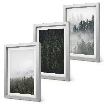 Triptych v ráme Zelené lesy v hmlistom prírodnom prostredí