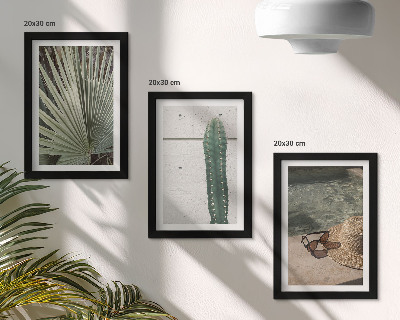 Sada obrazov do obývačky Tropické rastliny a doplnky na dovolenku pri vode