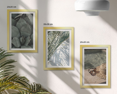 Triptych v ráme Tropické rastliny a letné sviatočné doplnky