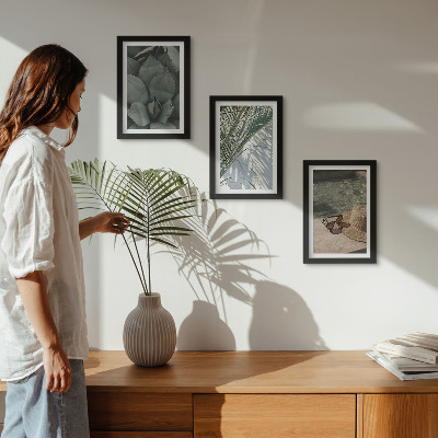 Triptych v ráme Tropické rastliny a letné sviatočné doplnky
