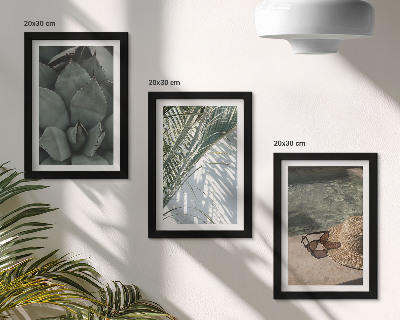 Triptych v ráme Tropické rastliny a letné sviatočné doplnky
