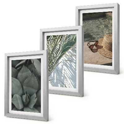 Triptych v ráme Tropické rastliny a letné sviatočné doplnky