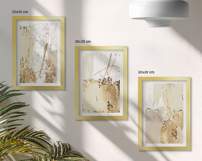Triptych v ráme Abstraktné vzory v odtieňoch béžovej a bielej