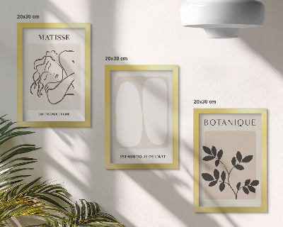 Triptych v ráme Štýlové minimalistické obrazy s rastlinnými motívmi od Matissea