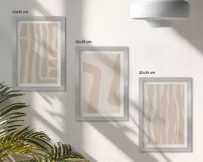 Sada obrazov do obývačky abstraktné vzory v minimalistickom boho štýle