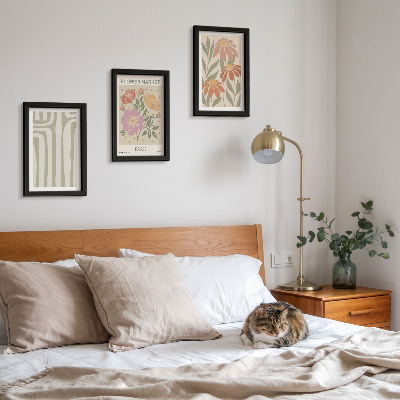 Triptych v ráme Plagát s botanickými motívmi v Paríži, minimalizmus