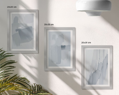 Triptych v ráme Abstraktné kompozície v štýle akvarelu