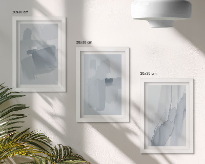 Triptych v ráme Abstraktné kompozície v štýle akvarelu