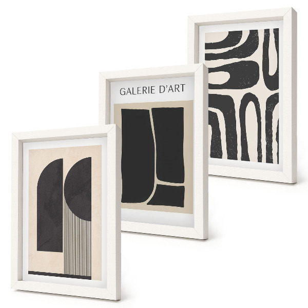 Triptych v ráme Minimalistické plagáty s abstraktnými tvarmi