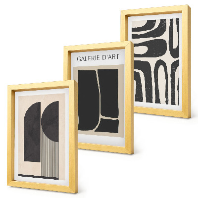 Triptych v ráme Minimalistické plagáty s abstraktnými tvarmi