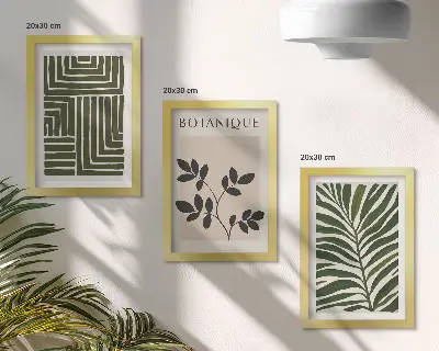 Sada obrazov do obývačky botanické kompozície v štýle boho minimalizmus