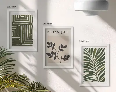Sada obrazov do obývačky botanické kompozície v štýle boho minimalizmus