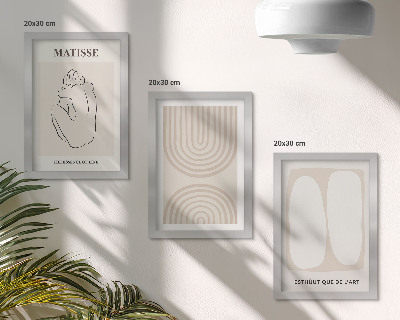 Triptych v ráme Štýlové línie a minimalistické tvary v neutrálnych tónoch