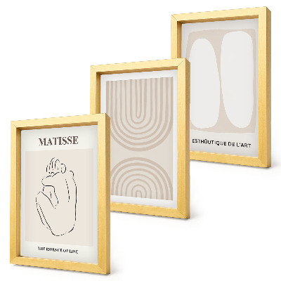 Triptych v ráme Štýlové línie a minimalistické tvary v neutrálnych tónoch